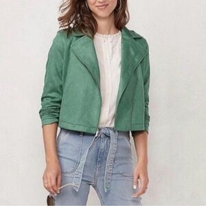 LC Lauren Conrad Green Moto Jacket